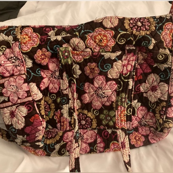 Vera Bradley Mod Brown and Pink Floral Tote Bag - Picture 4 of 7